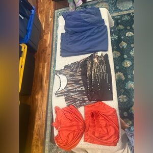 Navy Top & Black Sequin Tank with Red Two-Piece Set
B4